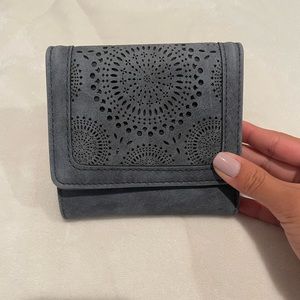 Gray snap wallet